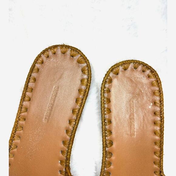 Carrie Forbes Naima Slide, Cognac, Women's Sandals Size 9, Woven Raffia, Slip on - Picture 7 of 8